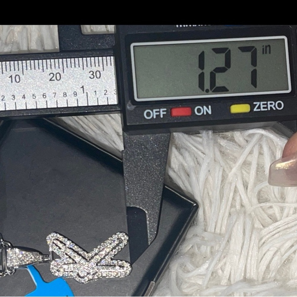 Vvs GRA certified white gold vermeil K initial pendant 100% passes diamond tests - Picture 2 of 4